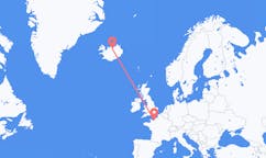 Voli dalla città di Deauville, la Francia alla città di Akureyri, l'Islanda