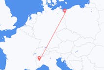 Flyg från Turin, Italien till Szczecin, Polen
