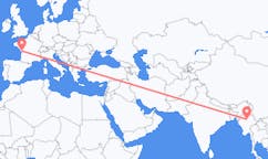 Flyg från Mandalay, Myanmar (Burma) till La Rochelle, Frankrike