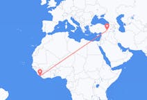 Flüge von Monrovia, Liberia nach Diyarbakir, die Türkei