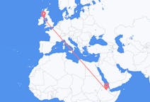 Flyrejser fra Semera, Etiopien til Belfast, Nordirland