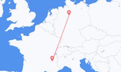Flyg från Grenoble, Frankrike till Hannover, Tyskland