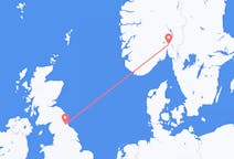 Vols d’Oslo, Norvège vers Durham, Angleterre