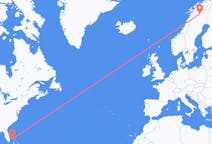 Flyrejser fra Frihavn, Bahamas til Kiruna, Sverige