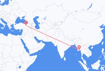 Flyg från Rangoon, Myanmar (Burma) till Erzincan, Turkiet