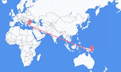 Flyreiser fra Popondetta, Papua Ny-Guinea til Denizli, Tyrkia