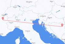 Flyg från Tuzla, Bosnien och Hercegovina till Chambery, Frankrike