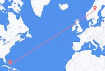 Flyrejser fra George Town, Bahamas til Östersund, Sverige