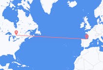 Flyreiser fra North Bay, Canada til Bilbao, Spania