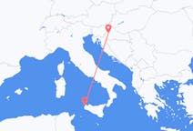 Vluchten van Zagreb, Kroatië naar Trapani, Italië