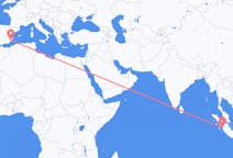 Flyreiser fra Padang, til Murcia