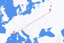 Fly fra Moskva til Toulon