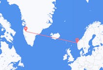 Flyg från Kangerlussuaq, Grönland till Florø, Norge