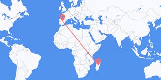 Flyreiser fra Madagaskar til Spania