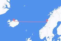 Flyg från Akureyri, Island till Brønnøysund, Norge