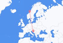 ノルウェーのから トロンハイム、クロアチアのへ ブラチ島フライト