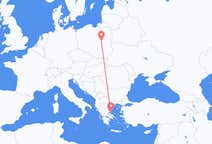 Flyg från Skiáthos, Grekland till Warszawa, Polen