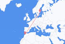 Loty z Casablanca (Chile), Maroko do Sztokholmu, Szwecja