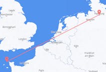 Flyg från Alderney, Guernsey till Hamburg, Tyskland