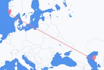 Flyreiser fra Aktau, Kasakhstan til Stavanger, Norge