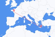 出发地 法国南特目的地 希腊锡蒂亚的航班