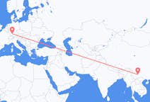 Flyrejser fra Kunming, Kina til Stuttgart, Tyskland