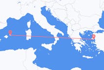 スペインのマホンよりから、ギリシャのミティリーンまでのフライト