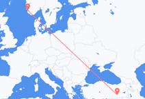 Flyreiser fra Stavanger, Norge til Diyarbakir, Tyrkia