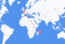 Flyg från Mauritius, Mauritius till Bergerac, Frankrike