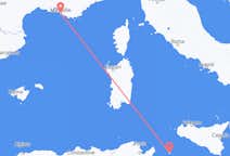 Flug frá Pantelleria, Ítalíu til Marseille, Frakklandi