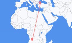 Flyreiser fra Menongue, Angola til Eskişehir, Tyrkia