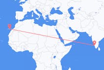 出发地 印度出发地 科泽科德目的地 西班牙拉斯帕尔马斯的航班