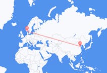 Flyrejser fra Dongying, Kina til Kristiansand, Norge