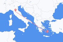 Vluchten van Florence, Italië naar Thera, Griekenland