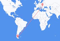 Vluchten van Punta Arenas, Chili naar Oradea, Roemenië