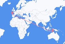 Flyrejser fra Darwin, Australien til Santiago de Compostela, Australien