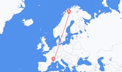 Flights from Kiruna, Sweden to Marseille, France
