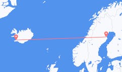 スウェーデンのシェレフテオから、アイスランドのレイキャビク行きフライト