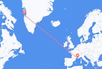 Loty z Aasiaat, Grenlandia do Marsylia, Francja