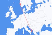 Flyreiser fra Stavanger, Norge til Brindisi, Italia