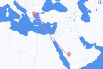 Vluchten van Bisha, Saoedi-Arabië naar Skiathos, Griekenland