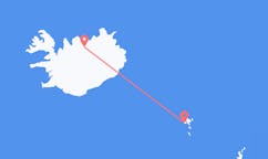 Vols de la ville d'Akureyri, Islande vers la ville de Sørvágur, Îles Féroé