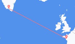 그린란드 나르사크에서 출발해 프랑스 낭트까지(으)로 가는 항공편
