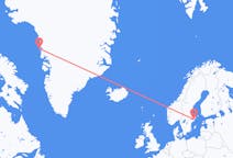 スウェーデンのストックホルムから、グリーンランドのウペルナビクまでのフライト