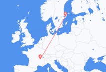 Flyrejser fra Lyon, Frankrig til Stockholm, Sverige