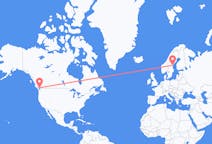 Vluchten van Vancouver, Canada naar Sundsvall, Zweden