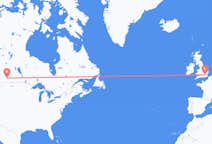 Flyg från Regina, Saskatchewan, Kanada till London, England