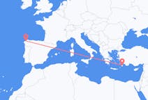出发地 西班牙从 拉科鲁尼亚目的地 希腊罗得岛的航班