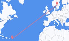 Fly fra Antigua til Karlstad