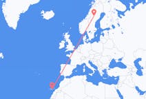 Flyrejser fra Vilhelmina, Sverige til Las Palmas, Spanien